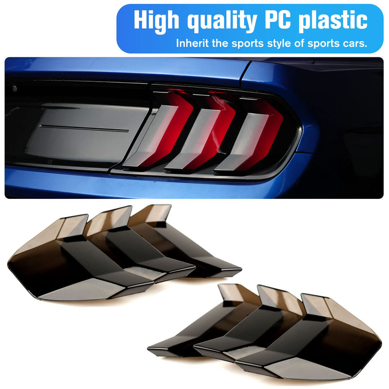 Smoke Black Taillight Protector Cover Compatible Ford Mustang, PC Resin Tail Shades, Taillight Decorative Shade Accessories Compatible Ford Mustang 2018 2019 2020 2021 2022 Ford Mustang 2018-2023