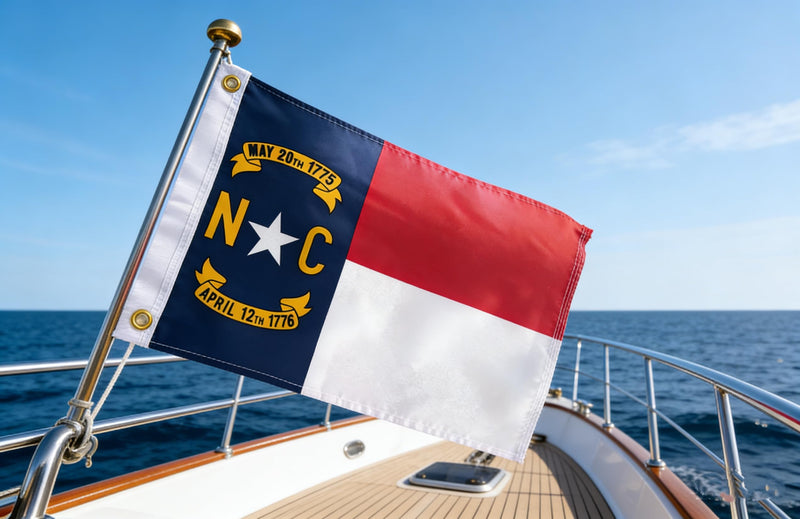 12×18 Inch Durable North Carolina Boat flag, State Flag, for Outdoors, ATV, UTV, and Golf Carts, Showcasing Patriotism, with 2 Brass Washers