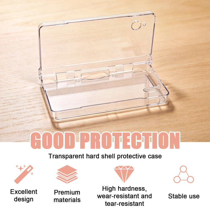 Gosknor Clear Hard Shell Protective Case, Shell Replacement for DSi/NDSi | Transparent Hard Shell Case Cover Durable Case Accessories Replacement Parts Compatible with DSi/NDSi