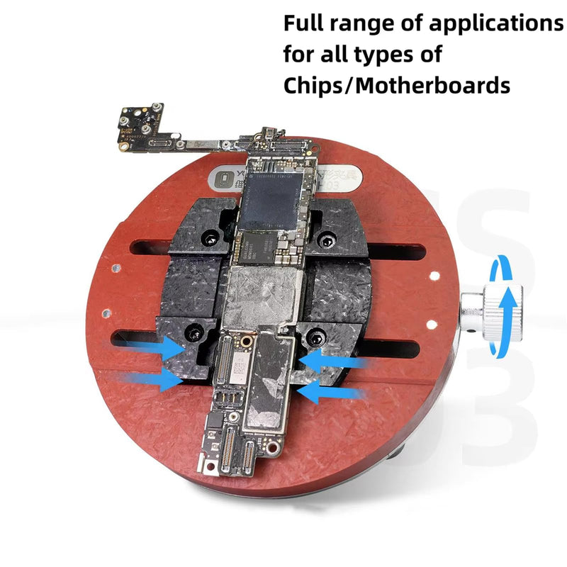 Universal Phone PCB Circular Fixture Motherboard Soldering Ring Clamp Phone Repair Clamping Tool for Phone BGA CPU IC Chip Glue Tin Removal Repair,Red