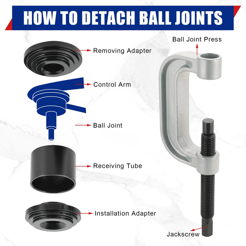 Ball Joint Removal Installation Tool, Heavy Duty Ball Joint Press Kit & U Joint Removal Tool with 4 Wheel Drive Adapters for Most 2WD and 4WD Cars Light Trucks