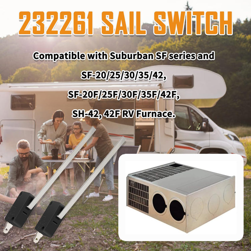 2 Pack 232261 Sail Switch RV Furnace Replacement Part Fit for Suburban SF Series SF-20/25/30/35/42, SF-20F/25F/30F/35F/42F Type2