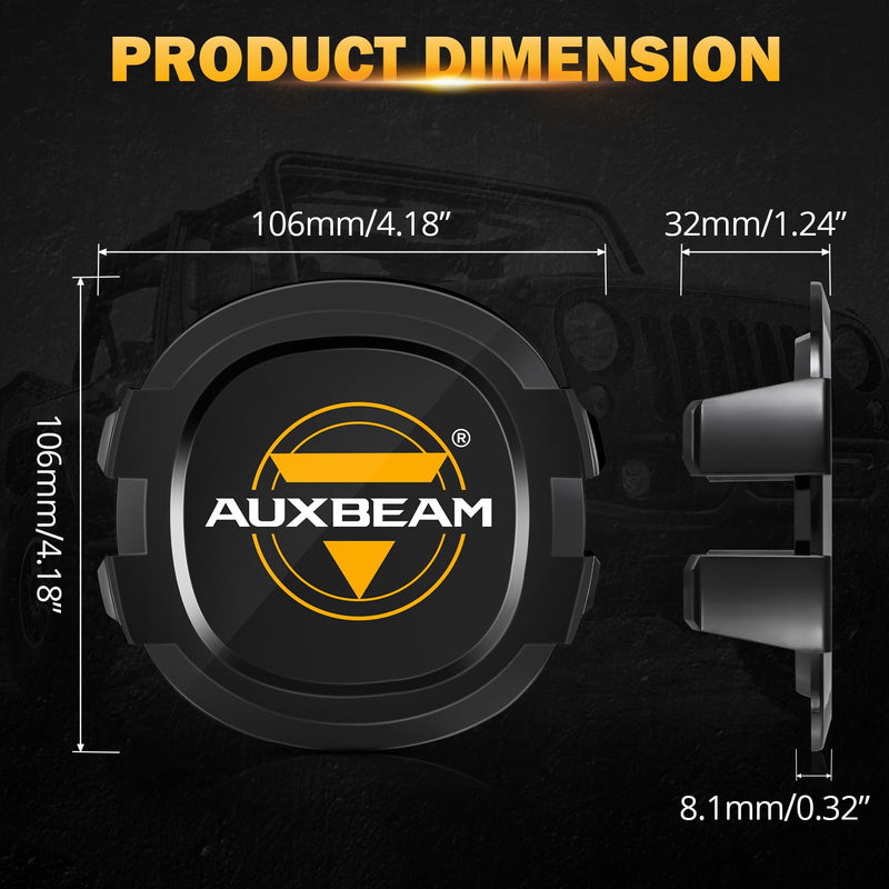 Auxebam 4 inch Black Offroad Light Covers, 2Pcs LED Round Pod Cover Waterproof Polycarbonate Protective Lens for LED Cube Lights Driving Fog Light (Fit for ZD000670 ZD000671)