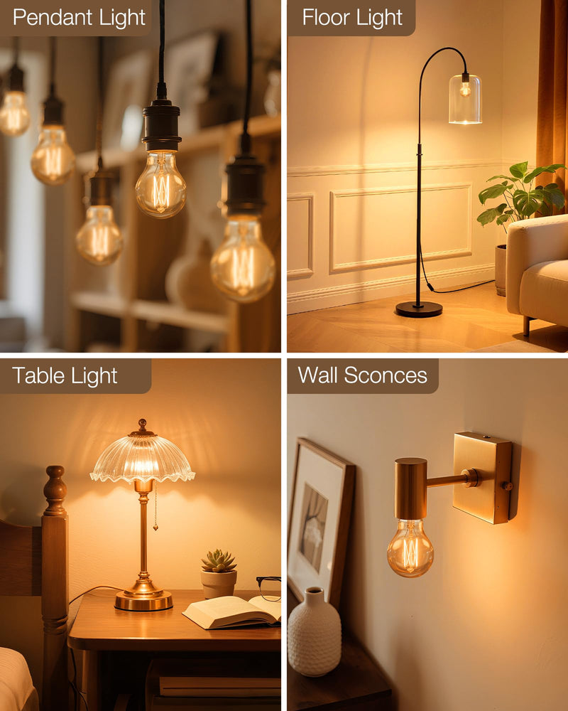 Lafoy A19 Amber 2200K Soft Warm E26 Light Bulbs, Dimmable Vintage LED Edison Bulbs 60 Watt Equivalent, 550 Lumen Medium Base Lightbulbs, Antique Old-Fashioned Style 60W Replacement, 120V 12 Pack 2200k Amber Warm 12 Count(Pack of 1)