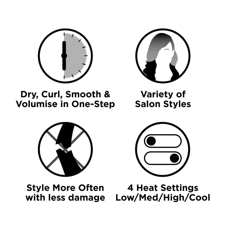 Revlon One-Step Blow-Dry Multi Styler - 3 in 1 Tool - RVDR5333 | Dry, curl and volumise with The 3 Interchangeable attachments, Detachable Head, Curler, Dryer, Styler 3-in-1 Multi Styler