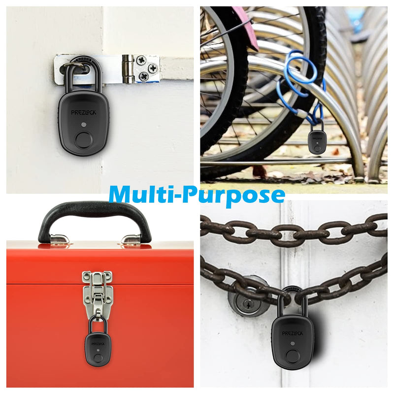 Fingerprint Padlock with Key Backup, 2keys, Smart Padlock with Keyless Biometric, Suitable for Outdoor and Heavy Duty, IP65 Waterproof.