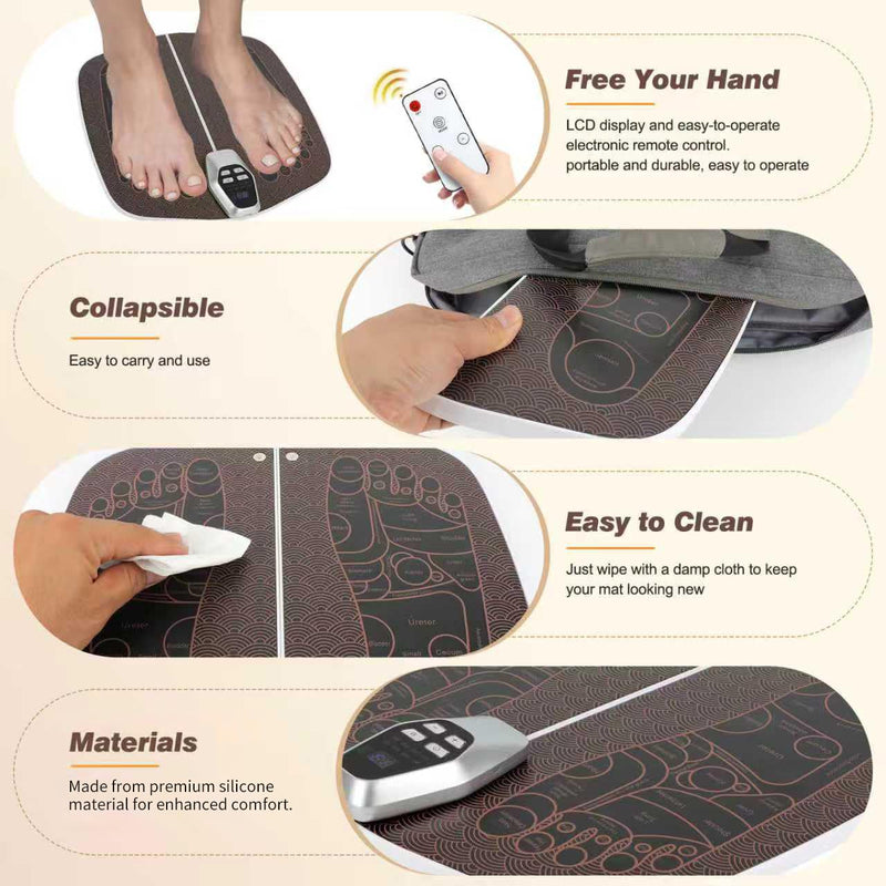 Transcutaneous Electrical Nerve Stimulator for Pain Relief, EMS Foot Stimulator for Increase Blood Flow Circulation,Temporarily Reduce Lower Extremity Pain.Gifts for Friends and Parents.