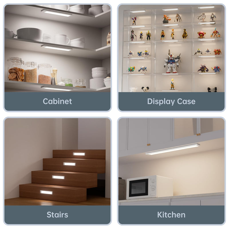 15 Inch Under Cabinet Lighting, Expandable LED Cabinet Light with Sensor Controls, Adjustable Color Temperature & Brightness, Wireless Magnetic Installation 15 Inch