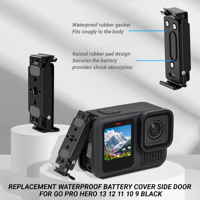 Replacement Battery Cover Side Door for GoPro Hero 13 Black, Battery Door Repair Part Accessories Compatible with GoPro Magnetic Latch Mount