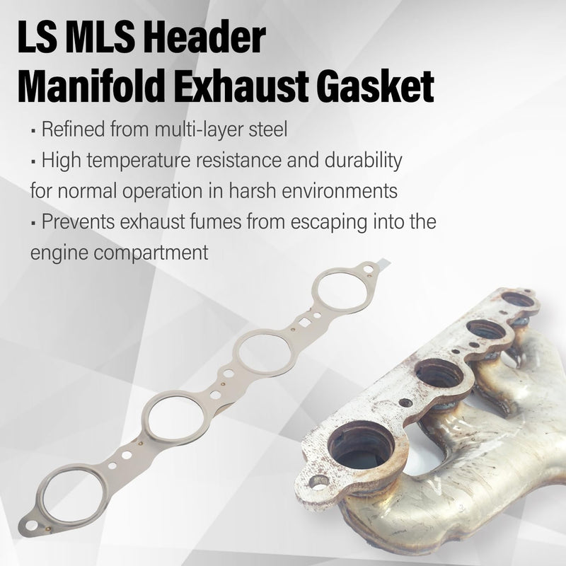 LS MLS Exhaust Manifold Header Gasket Bolts Kit Compatible with Chevy Silverado Camaro Caprice Corvette Tahoe GMC Sierra CTS Escalade LS1 LS2 LS3 LS6 LQ4 LQ9 LM7 4.8L 5.3L 5.7L 6.0L 6.2L OEM# 12617944
