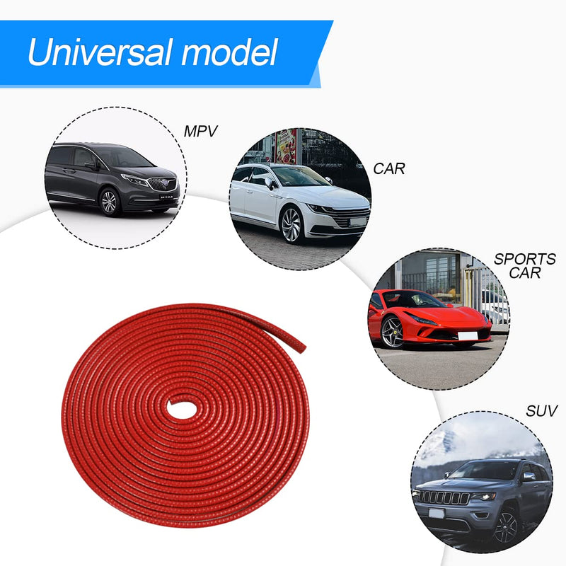 XINLIYA Car Door Edge Guards, 16Ft Universal Rubber Seal Protector U Shape Edge Trim Car Door Edge Protection for Most Car, Aluminum Boat Edge Guards (Red) Red