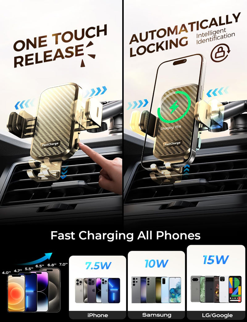 CHGeek Phone Holders for Your Car, for iPhone 15 14 13 12 Mini Pro Max 11 Xs, Samsung Galaxy