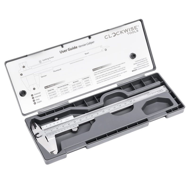 Clockwise Tools Vernier Caliper, DVLR-0605D 0-6 Inch/150 mm, Inch/Metric Conversion, Stainless Steel