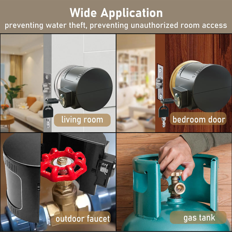 2 Packs Child Proof Door Knob Cover Lock – Prevents Turning of Door Knob and Access to Keyhole, Can be Used for Home Rentals, Evictions, Job Sites & More – Keyed Alike (Black) Black-two