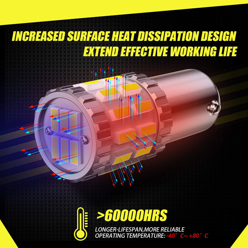 AILEO BAY9S H21W LED Bulb White 6000K 3014SMD Extremely Bright 64136 12356 LED Spare Bulb for Reversing Lights Tail Brakes Parking Lights Side Marker Lights Corner Lights(Pack of 2)