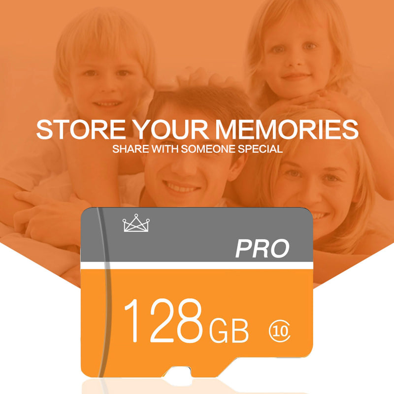 128GB Micro Memory Card,TF Card with Adapter Class 10 High Speed for Camera,Smartphone,Tablet,Personal Computer(2-Pack) Yellow 128GB-2PACK