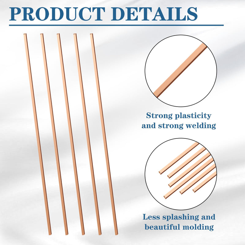 Tandefio 40 Sticks Brazing Rods AWS BCup-5 15% Silver Solder Phos Copper Brazing Alloys Flat Welding Rods Industry 0.050"x1/8"x10" for Air Conditioning Refrigerator Cold Storage HVAC Units BCup-5, 15% Silver