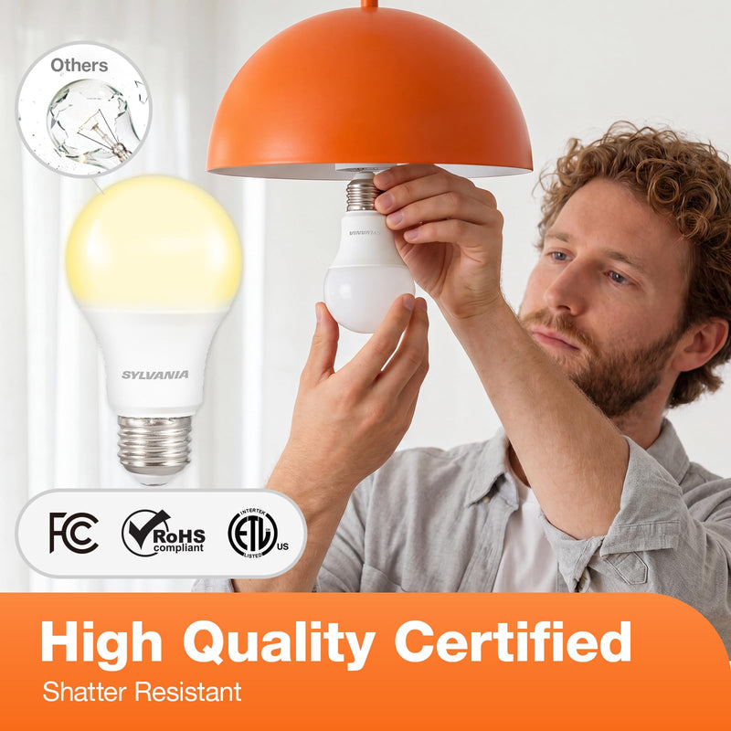 Sylvania LED A19 Light Bulb, 60W Equivalent, Efficient 8.5W, 10 Year, 2700K, 800 Lumens, Frosted, Soft White (74765), Packaging May Vary (Pack of 1, 24 Count Total) 24 Count (Pack of 1) 24 Pack