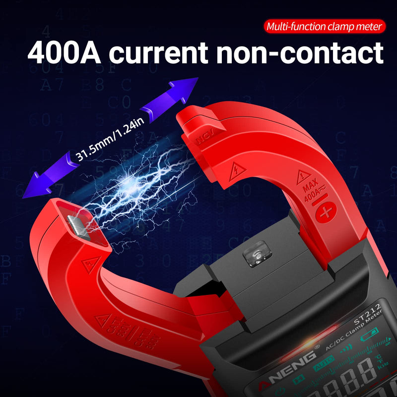 ANENG Clamp Meter Multimeter Tester Auto Ranging TRMS 6000 Counts AC/DC Current Voltage Ohm Volt Amp Meter Meansures NCV Continuity Diode Resistance Capacitance Null/Fire Wire Electrical Tools