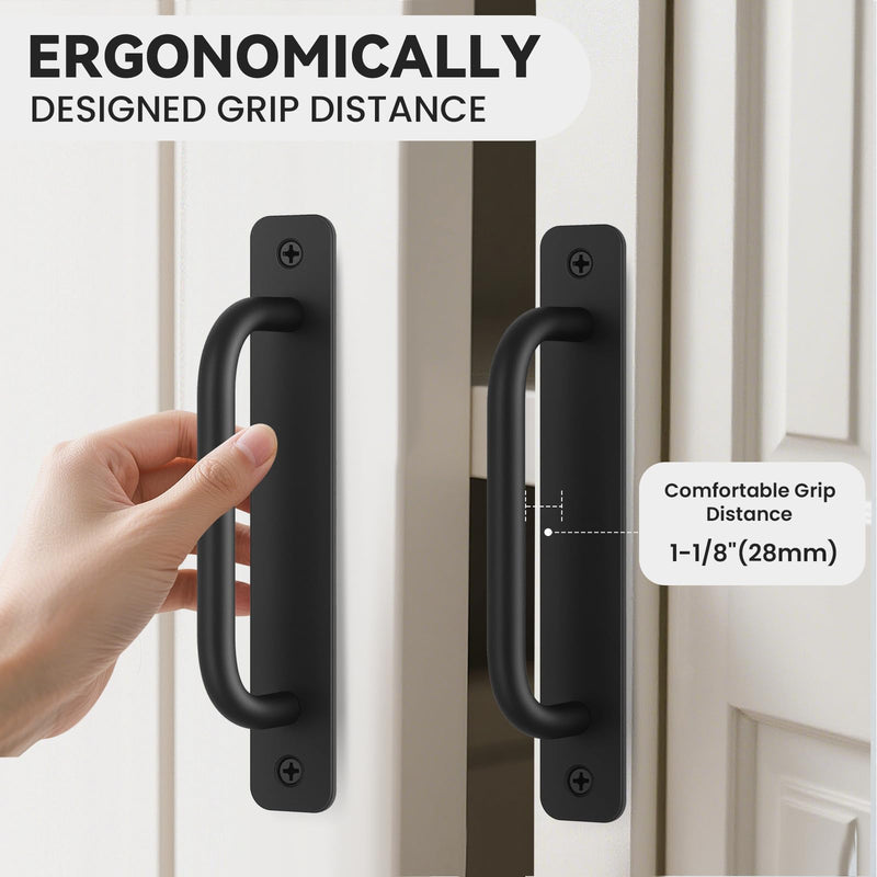 Barn Door Handles, 7.1" Gate Handle Outdoor Fence, Black Door Pulls Handle, Aluminium Alloy Sliding Closet Door Handle For Bifold Door, Kitchen, Cabinet, Bathroom, Closet, Garage Shed (8 Pack) 7.1" 8 Pack