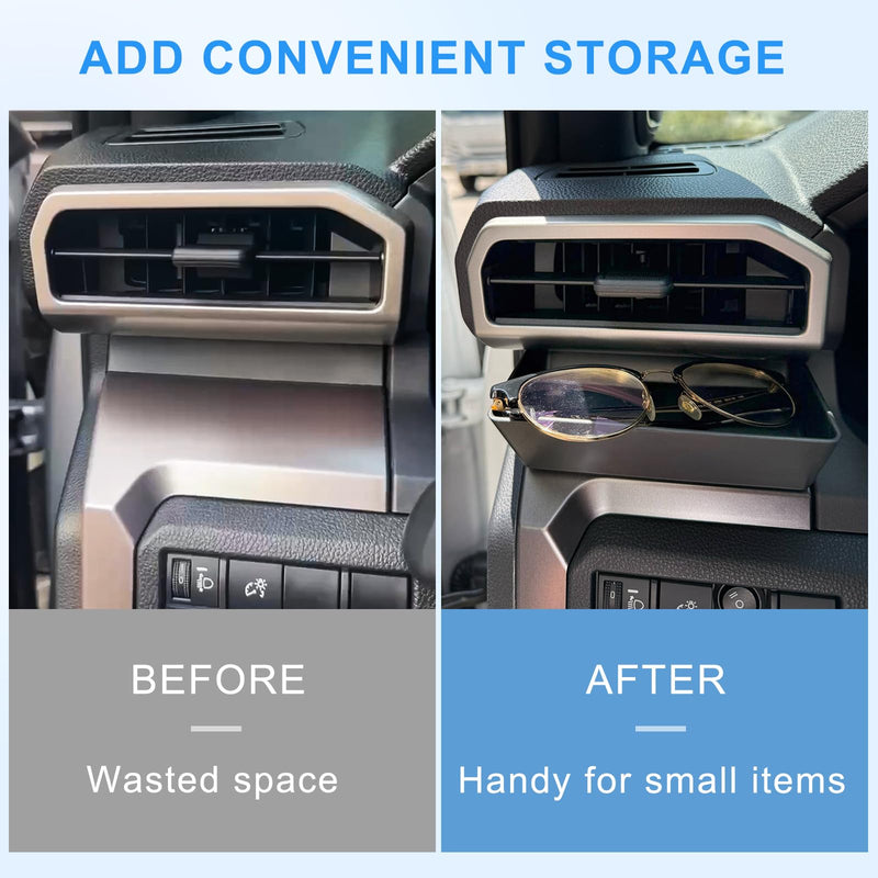 JKCOVER Driver's Air Vent Storage Tray Compatible with 2024 2025 Toyota Tacoma and 2025 Toyota 4Runner Accessories Driver's Side Extra Storage Organizer for Key Coin Card (Upgrade, No Need for Tape)