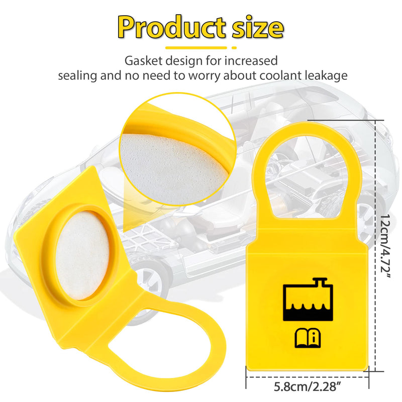 Dreyoo 2PC Engine Coolant Reservoir Cap, Overflow Coolant Recovery Water Tank Cap Compatible with Chrysler/Dodge/Jeep/Ram Replacements 55111074AA, 55111074AB, 52079331, 54201,Car Accessories