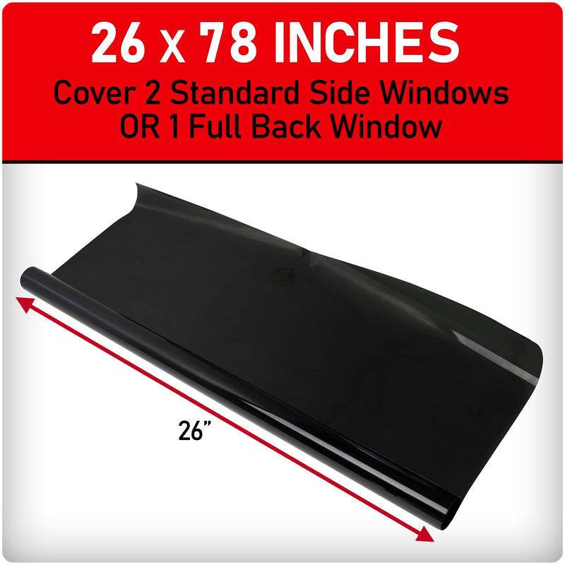Black Magic Insta-Cling 5% VLT Tinted Window Film, Reusable Car Window Tint — Black 5%