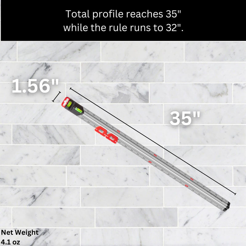 Kapro - 313 Measure Mate - Ultimate Home-Improvement Tool - With Level and Ruler - Features Sliding Markers and Knife Guide - Includes Nail Gripper and Drill Bit Gauge - 32 Inch 32"