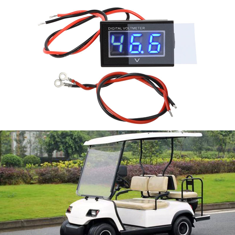 48V Golf Cart Led Voltmeter Blue Digital Voltage Meter Battery Gauge Waterproof Monitor w UV Film Protection for Club Car Ezgo Yamaha 36V 72V 120V