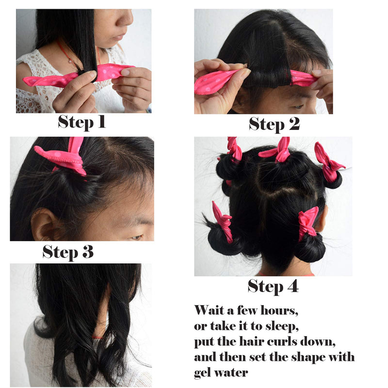 Alldo 24Pcs No Heat Hair Curlers - Sponge Rollers, Wave Formers for Long Short Hair - Sleep in Curlers - DIY Hair Tools - Pillow Soft Curls (6 Color*4 Pcs)