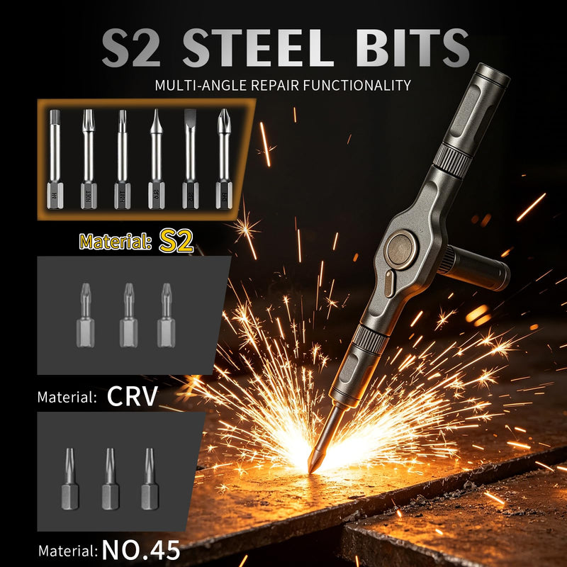 66 in 1 Magnetic Screwdriver Set, Multi-Bit Ratchet Screwdriver Kit with S2 Steel Precision Bits, T-Handle Repair Tool Set for Computer,Bicycle, Electronics, Furniture, DIY, Ideal Gift for Me Husband 66 In 1