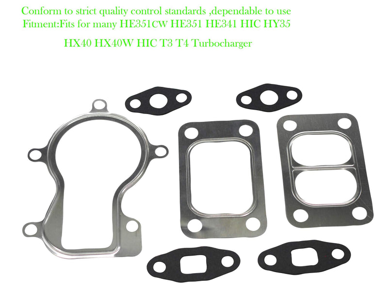 HX35 HX35W Turbo Charger Stainless Steel Gasket kit Compatible with Holset Garrett Fit for 3592766 3538881 4050036 35392726 Dodge Cummins Truck 6BTAA HE351CW HE351 HE341 HIC HY35 HX40 HX40W HIC T3 T4
