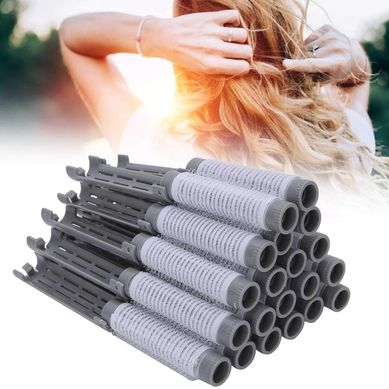 Plush Hair Perm Rods, Perm Curlers 20Pcs, No Damage Hair Curlers, Root Perm Rods For Styling, Plastic Fluffy Perming Rod Rollers For Long Short (Grey) Grey