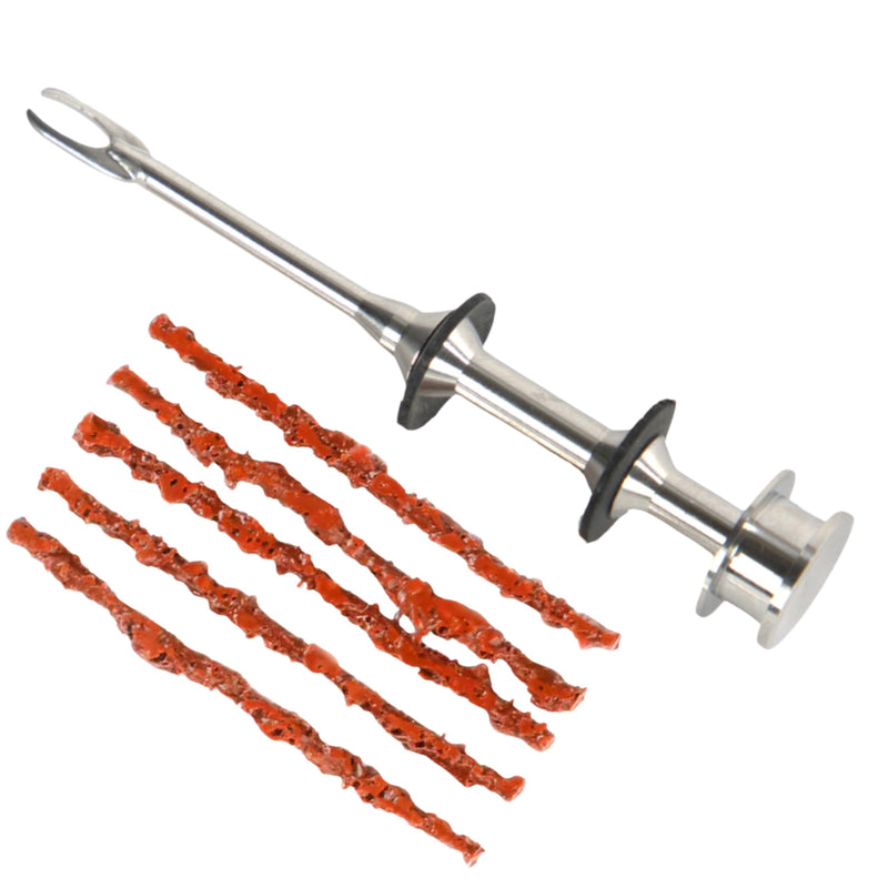 Every Rider's Must Axle Held Tire Plug MTB Tubeless Tire Repair Kit - Bike Tire Plug Tool Stores in Front Thru-Axle - Fast Tire Plugging Kit - Stainless Steel - 5 Plugs - USA