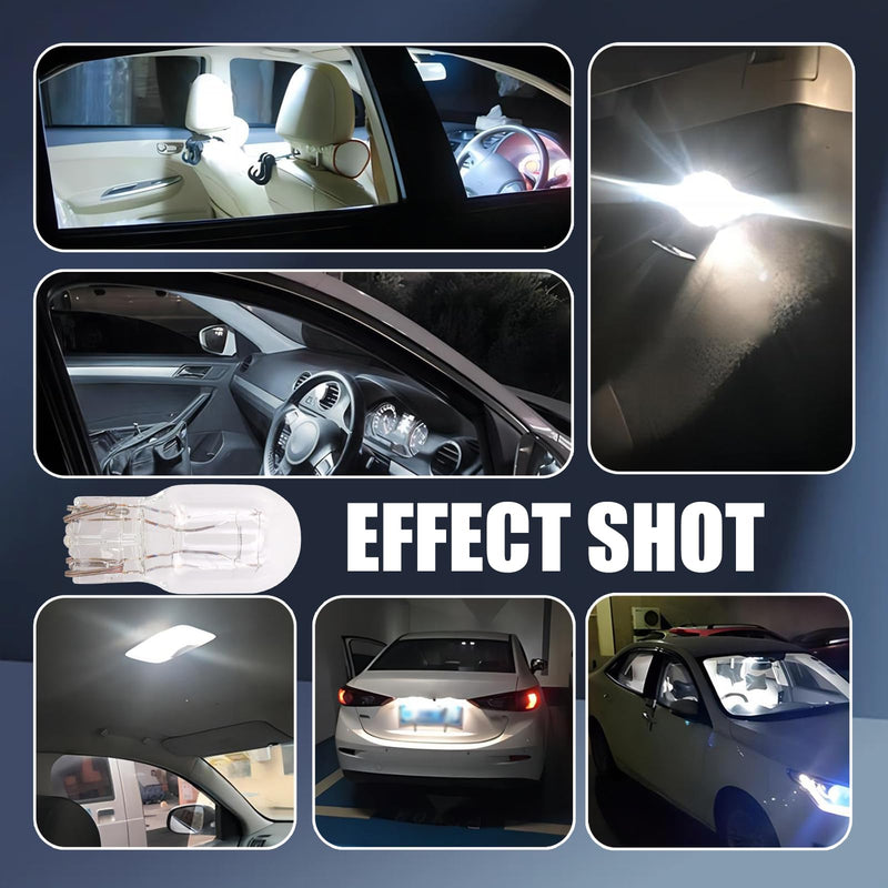 10 PCS T20 1891/7443 Miniature Car Halogen Brake Light, 12V 21/5W Waterproof Daytime Running Lights, Universal Double Wire Instrument Lights Bulb Replacement for Truck SUV Car (White Light) 10 PCS White Light #T20