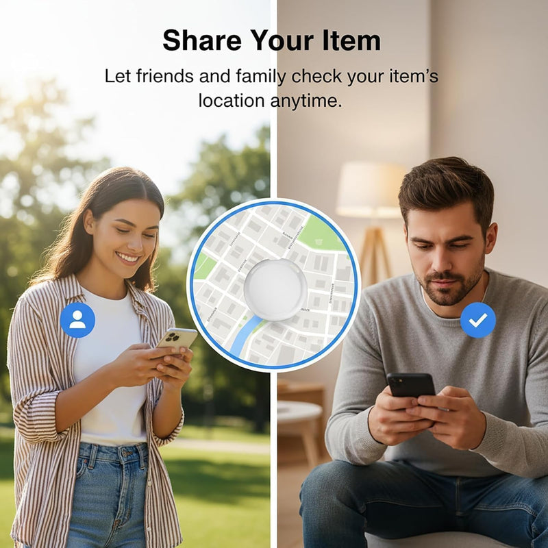 2 Pack GPS Tracker for Vehicles Works with Apple Find My iOS Only | Mini GPS Tracking Device Hidden Item Finder Global Tracking No Monthly Fee No SIM Replaceable Battery for Car Keys Luggage