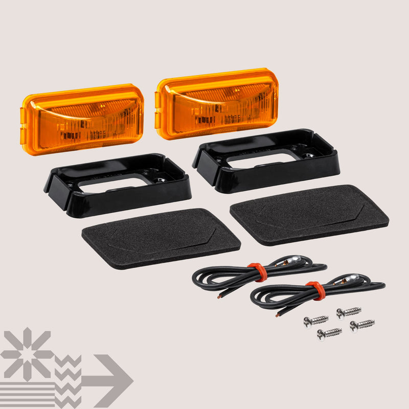 TRUE MODS 2pc 2.5" Amber LED Trailer Marker Light w/Black Bezel [DOT FMVSS 108] [SAE P2PC] [Surface Mount] [Waterproof IP67] Side Marker Lights for Trailer Truck 2 Pack Black Bezel