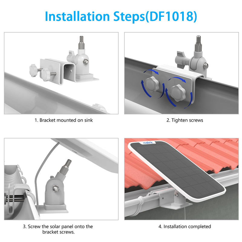 HOLACA Gutter Mount Bracket Compatible with Reolink Argus PT 3MP, Reolink Argus PT 4MP/2K, Reolink Argus PT 5MP/2K, Reolink Argus PT 4K/8MP, Reolink Go PT Ultra Security Camera and Reolink Solar Panel