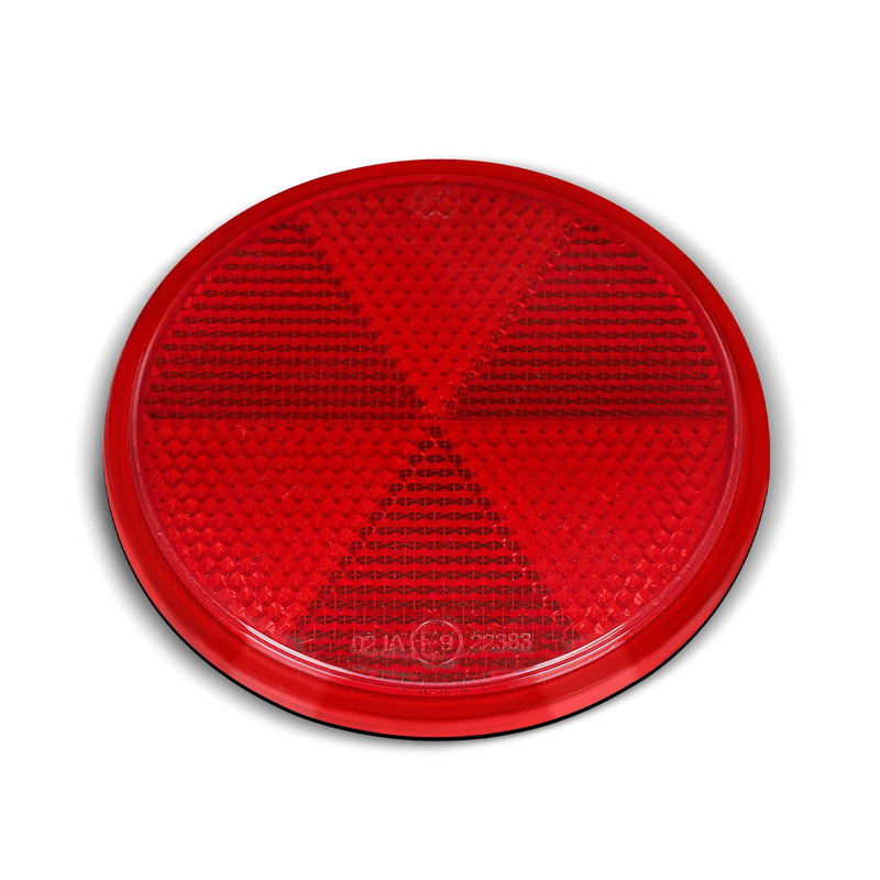 10 Pack Red Self Adhesive Round Reflectors, Road Safety Stick-on Rear Reflectors for Trailer Caravan Truck Lorry or Agricultural Machines Red Self-Adhesive