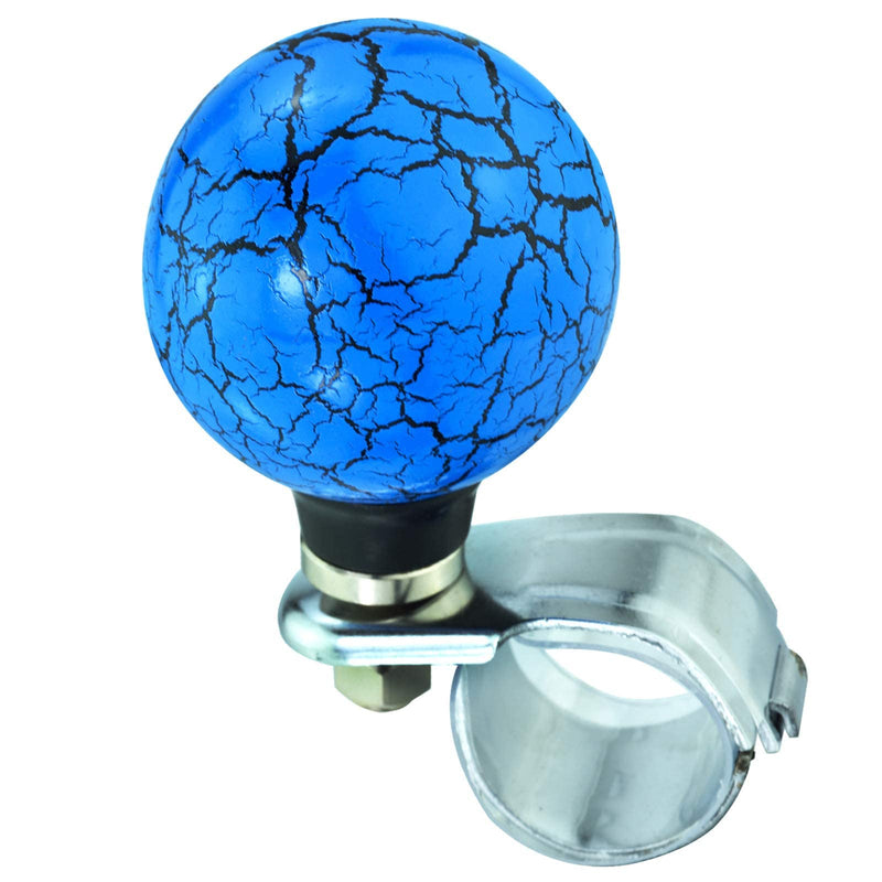 Lunsom Ball Steering Wheel Knob Marbling Round Suicide Spinner Turning Grip Helper Driving Power Aid Handle Control Car Booster Fit Most Vehicle (Blue) Blue