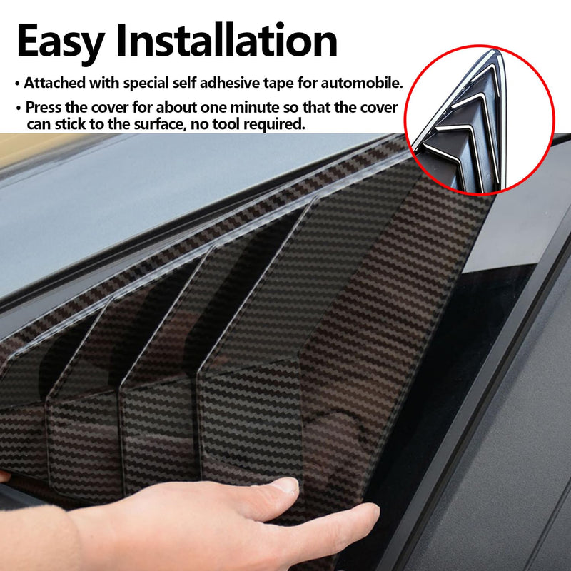 Window Louvers for 9th Gen Honda Civic Sedan 2012 2013 2014 2015 Front Side Window Louvers Air Vent Shades Panel Cover Auto Exterior Decoration Accessories（Front Side Carbon Fiber）