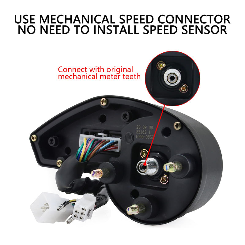 Motorcycle Digital Speedometer Compatibility for Honda NXR150 NXR125 Bros Motorcycle Gauge Cluster MPH 12V Dashboard Speedo Meter with Tachometer RPM Odometer Gear Volt