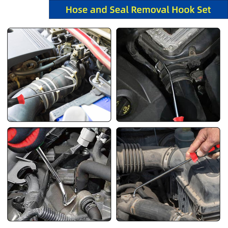 JOYFUL&HOPEFUL Hose Removal Tools,10" Radiator Hose Pick,8" Auto Hose Removal Tool,Hose Puller Tool for Radiator Hoses,4pcs
