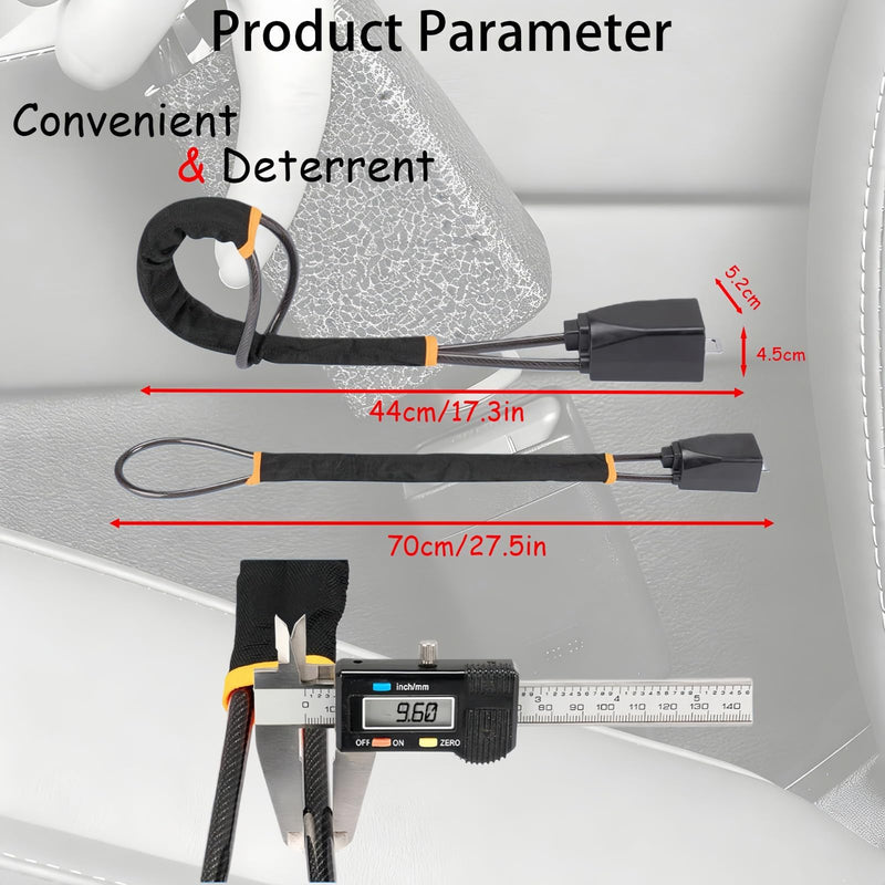 Car Anti Theft Device,Steering Wheel Seat Belt Lock,17-Inch Universal Anti-Theft Device for Cars, SUVs, Trucks, Golf Carts | Compact, Lightweight Security Bar (Red) Red