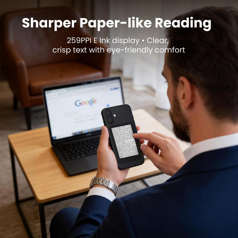 XTEINK X3 3.7" Pocket E-Ink eBook Reader, Space Black | Ultra-thin 0.2" design with magnetic pogo-pin charging, gyroscope page-turn, 16GB storage, and distraction-free reading