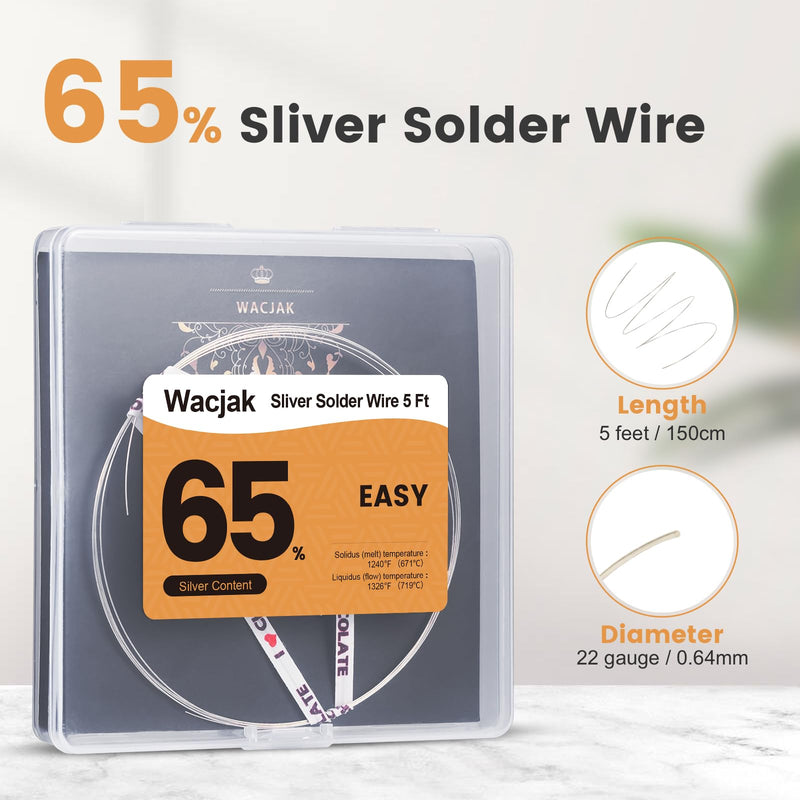 5 Feet Silver Solder Wire Easy Silver Solder 22 Gauge for Jewelry Repair Silver Repair 22 Gauge 5 Ft 65% Silver Easy Solder
