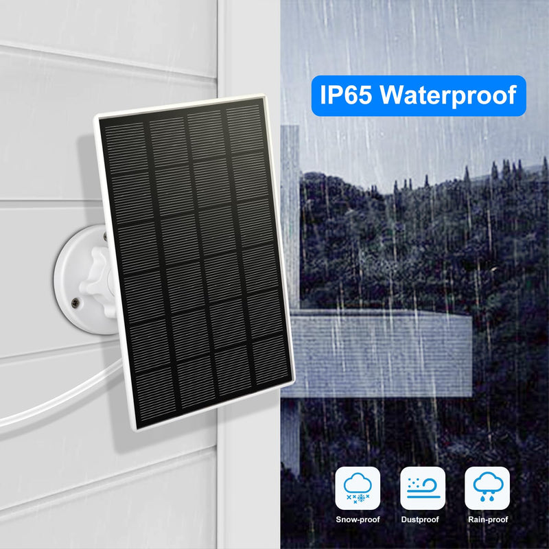 Solar Panel for Ring Camera, Solar Charger for Spotlight Cam Plus/Pro(Battery), 5V 3.5W Solar Panel with10ft. Charging Cable, Hold Charging Camera Battery, Camera NOT Included White 3.5w-1 Pack