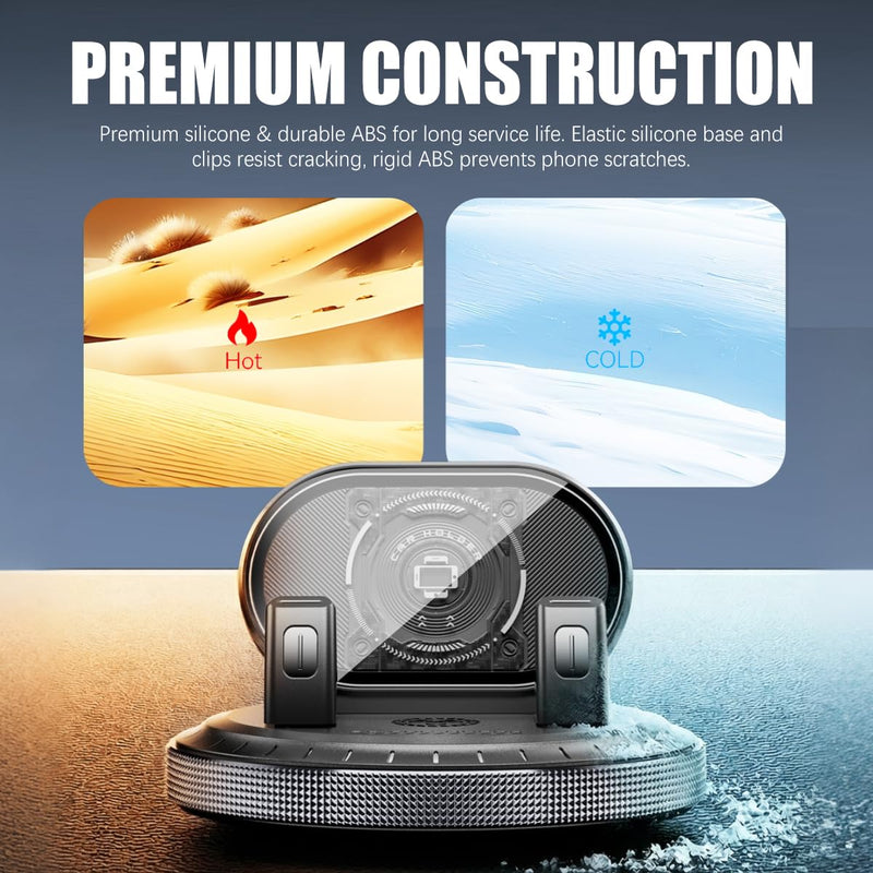 360 Degree Rotation Car Dashboard Phone Mount | Car Dashboard Phone Holder for Fixing Phones Horizontal & Vertical,Anti-Slip Car Navigation Mount Easy Installation