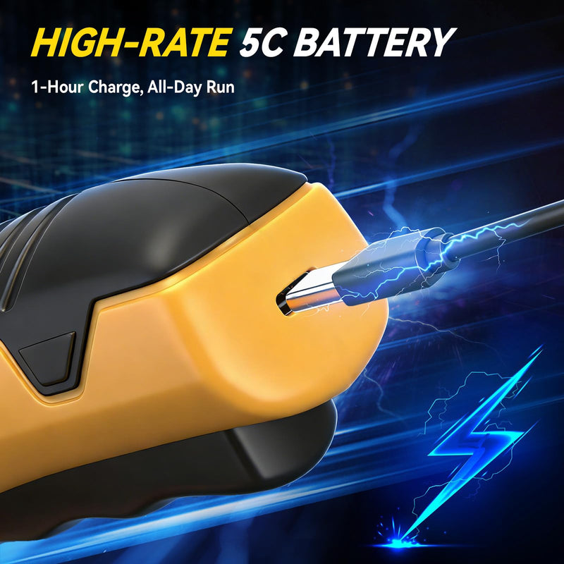 2026 New 3000mAh Cardboard Box Cutter with 2 Titanium Blades, Cordless Electric Scissors with Safety Lock & LED Light, Storage Box, 300RPM, 4V, Cutter for Fabric Carpet Carton Plastic Leather Cloth Yellow-orange 2