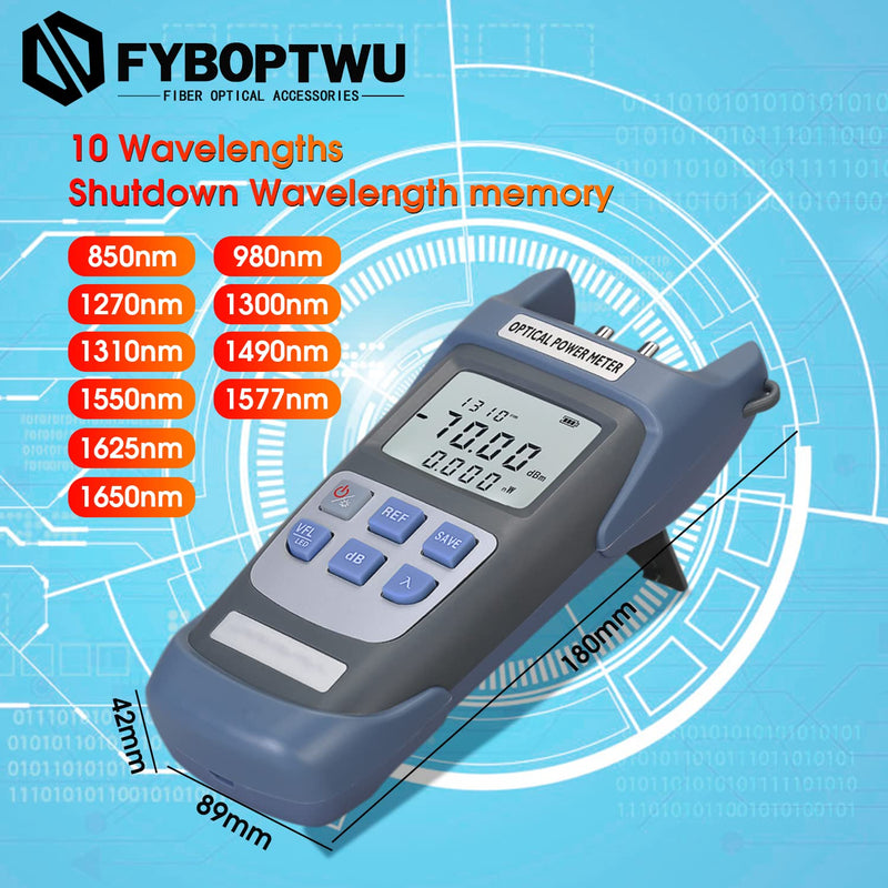 1pc 3 in 1 Function Fiber Optic Tester Portable Optical Power Meter (FC/SC/ST) & VFL-10 Visual Fault Locator & LED Lighting, OPM & VFL Fiber Optic Tester, Range: (-70) dBm ~ (+10) dBm